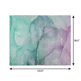 8' X 10' Green And Teal Abstract Shag Washable Area Rug With UV Protection - HomeRoots - Flyclothing LLC