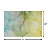 3' X 5' Green And Yellow Abstract Shag Washable Area Rug With UV Protection - HomeRoots - Flyclothing LLC