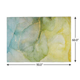 5' X 8' Green And Yellow Abstract Shag Washable Area Rug With UV Protection - HomeRoots - Flyclothing LLC
