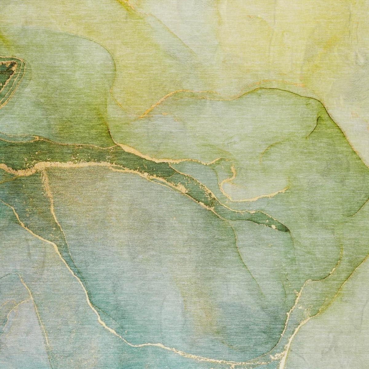 10' X 14' Green And Yellow Abstract Shag Washable Area Rug With UV Protection - HomeRoots - Flyclothing LLC