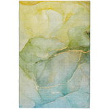 10' X 14' Green And Yellow Abstract Shag Washable Area Rug With UV Protection - HomeRoots - Flyclothing LLC