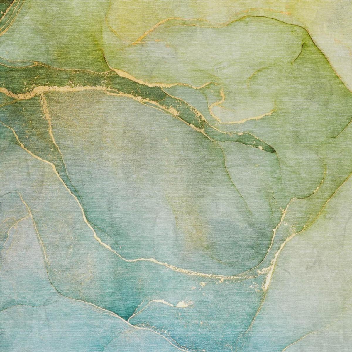 10' X 14' Green And Yellow Abstract Shag Washable Area Rug With UV Protection - HomeRoots - Flyclothing LLC