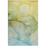 10' X 14' Green And Yellow Abstract Shag Washable Area Rug With UV Protection - HomeRoots - Flyclothing LLC