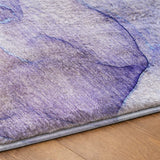 8' Navy Blue And Blue Abstract Shag Washable Round Rug With UV Protection - HomeRoots - Flyclothing LLC