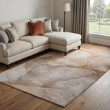 10' X 14' Taupe And Gray Abstract Shag Washable Area Rug With UV Protection - HomeRoots - Flyclothing LLC