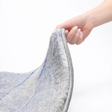 8' Blue And Denim Blue Abstract Shag Washable Round Rug With UV Protection - HomeRoots - Flyclothing LLC
