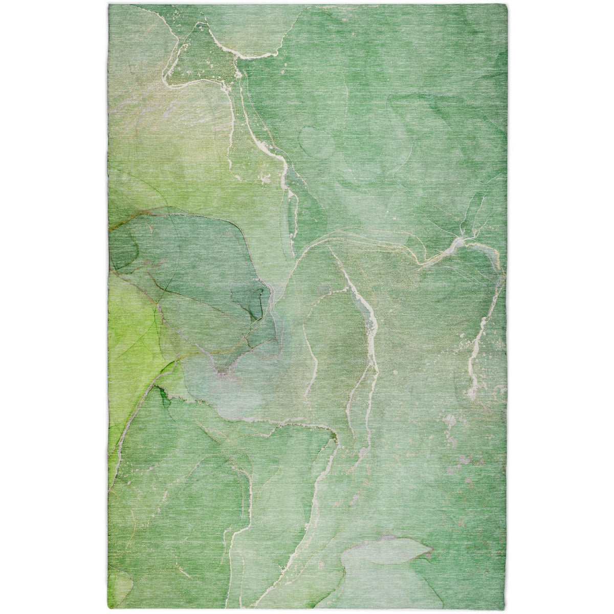 5' X 8' Green And Teal Abstract Shag Washable Area Rug With UV Protection - HomeRoots - Flyclothing LLC
