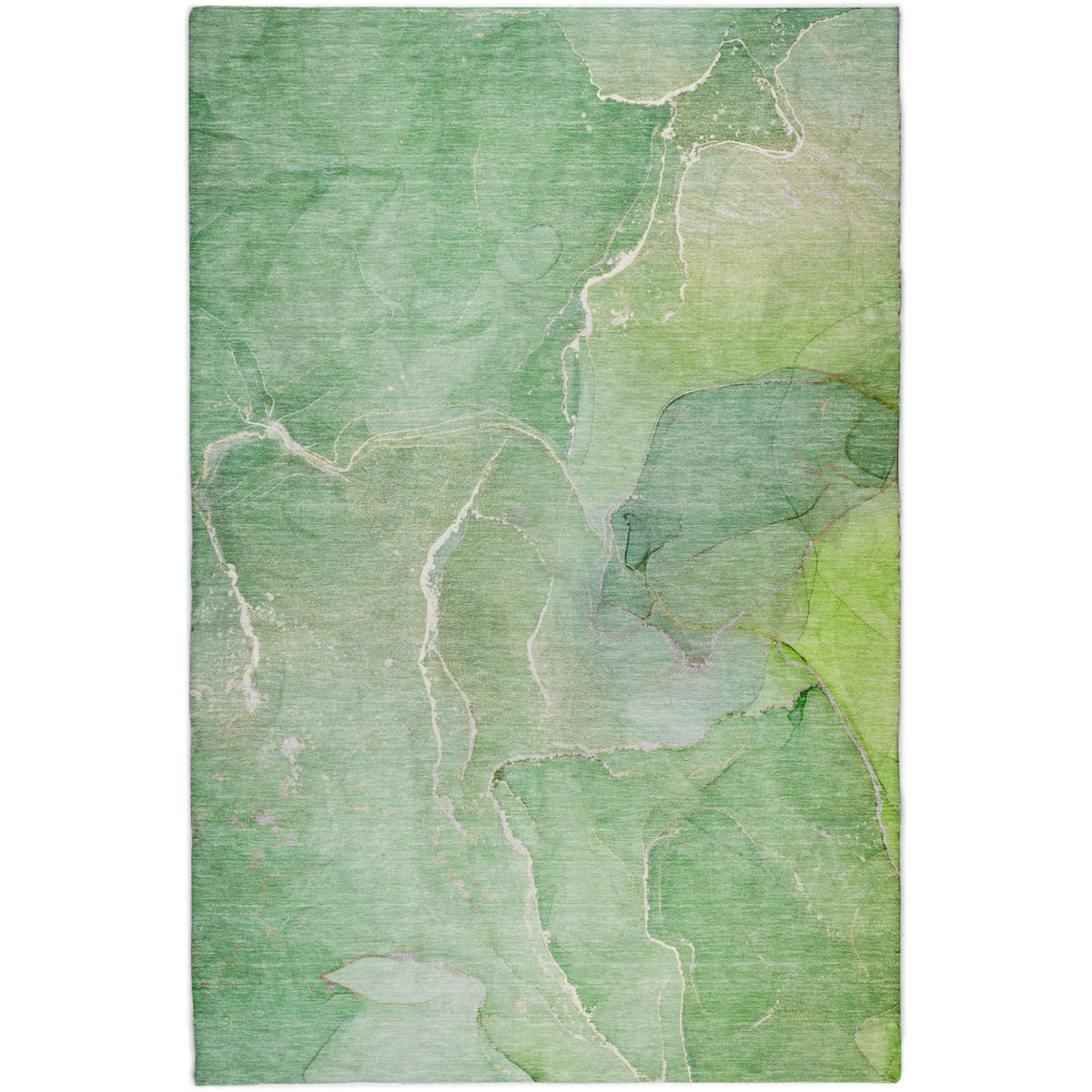 5' X 8' Green And Teal Abstract Shag Washable Area Rug With UV Protection - HomeRoots - Flyclothing LLC