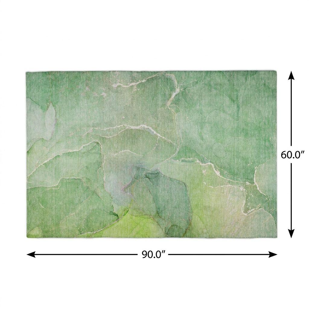 5' X 8' Green And Teal Abstract Shag Washable Area Rug With UV Protection - HomeRoots - Flyclothing LLC