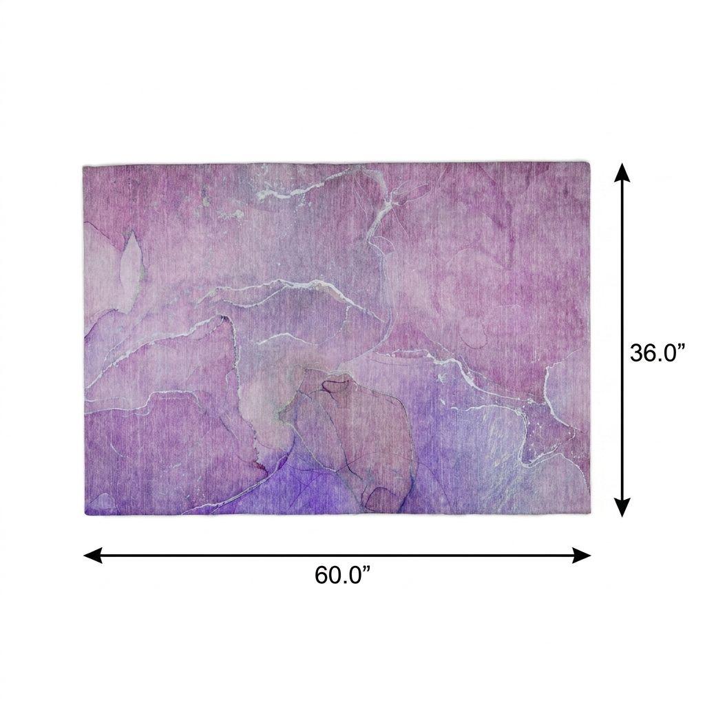 3' X 5' Purple And Lavender Abstract Shag Washable Area Rug With UV Protection - HomeRoots - Flyclothing LLC