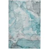 9' X 12' Teal And Gray Abstract Shag Washable Area Rug With UV Protection - HomeRoots - Flyclothing LLC