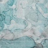 9' X 12' Teal And Gray Abstract Shag Washable Area Rug With UV Protection - HomeRoots - Flyclothing LLC