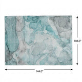 9' X 12' Teal And Gray Abstract Shag Washable Area Rug With UV Protection - HomeRoots - Flyclothing LLC