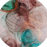 8' Burgundy And Blush Abstract Shag Washable Round Rug With UV Protection - HomeRoots - Flyclothing LLC