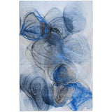 9' X 12' Navy Blue And Denim Blue Abstract Shag Washable Area Rug With UV Protection - HomeRoots - Flyclothing LLC