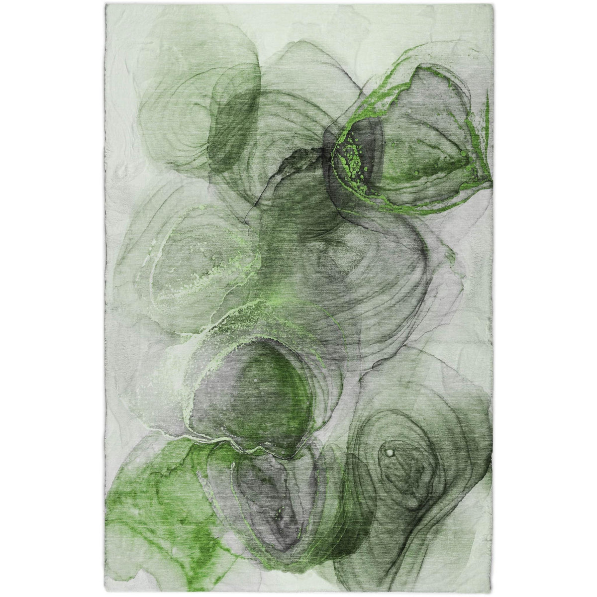 10' X 14' Olive Green And Green Abstract Shag Washable Area Rug With UV Protection - HomeRoots - Flyclothing LLC