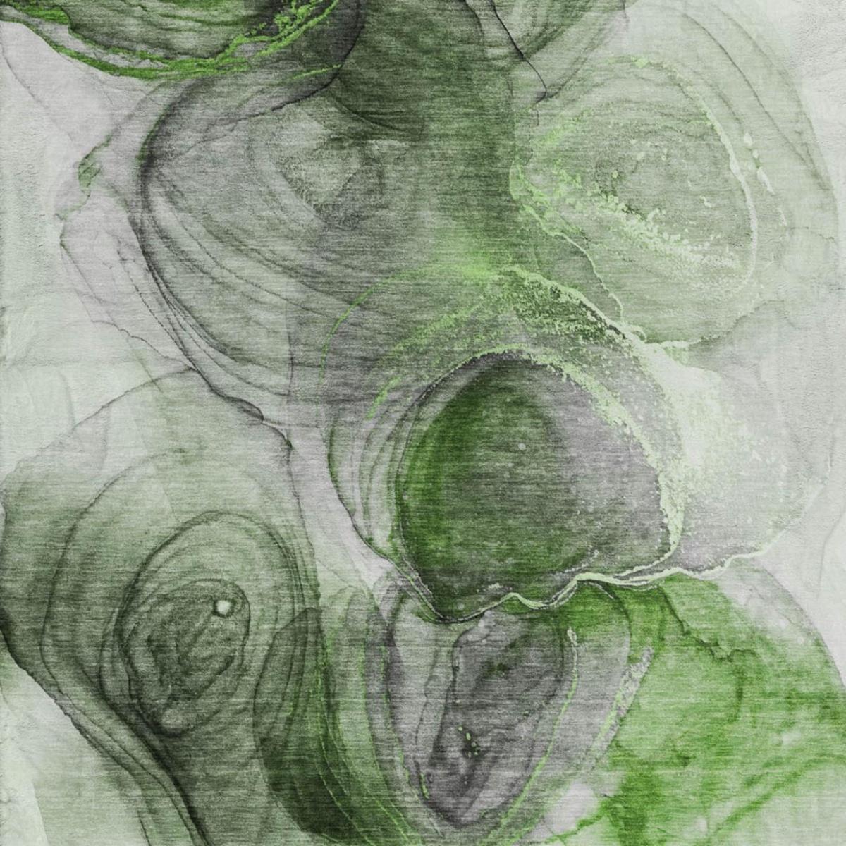 10' X 14' Olive Green And Green Abstract Shag Washable Area Rug With UV Protection - HomeRoots - Flyclothing LLC