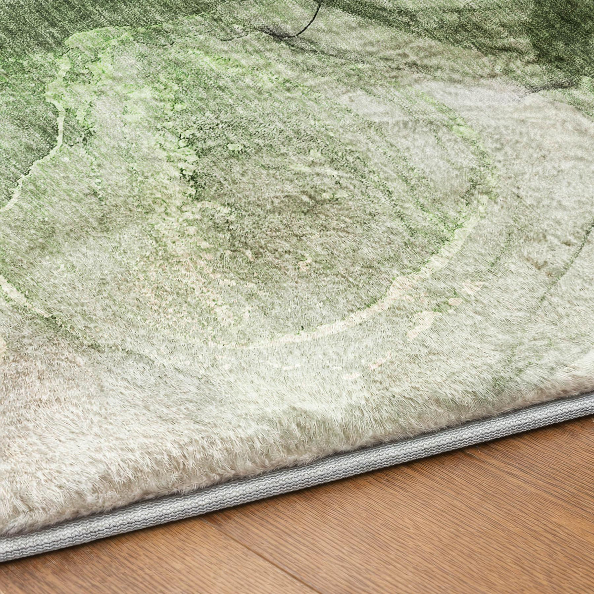 10' X 14' Olive Green And Green Abstract Shag Washable Area Rug With UV Protection - HomeRoots - Flyclothing LLC