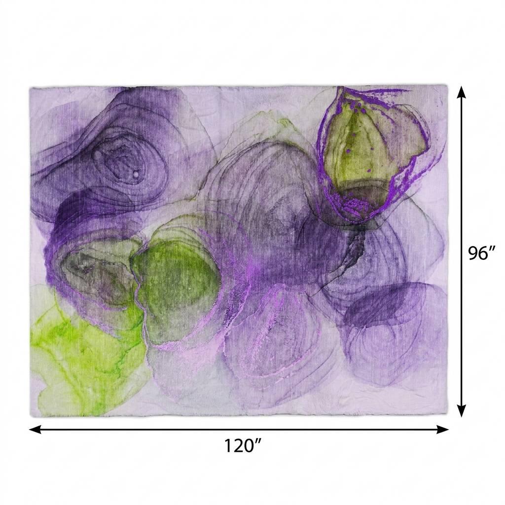 8' X 10' Purple And Lavender Abstract Shag Washable Area Rug With UV Protection - HomeRoots - Flyclothing LLC