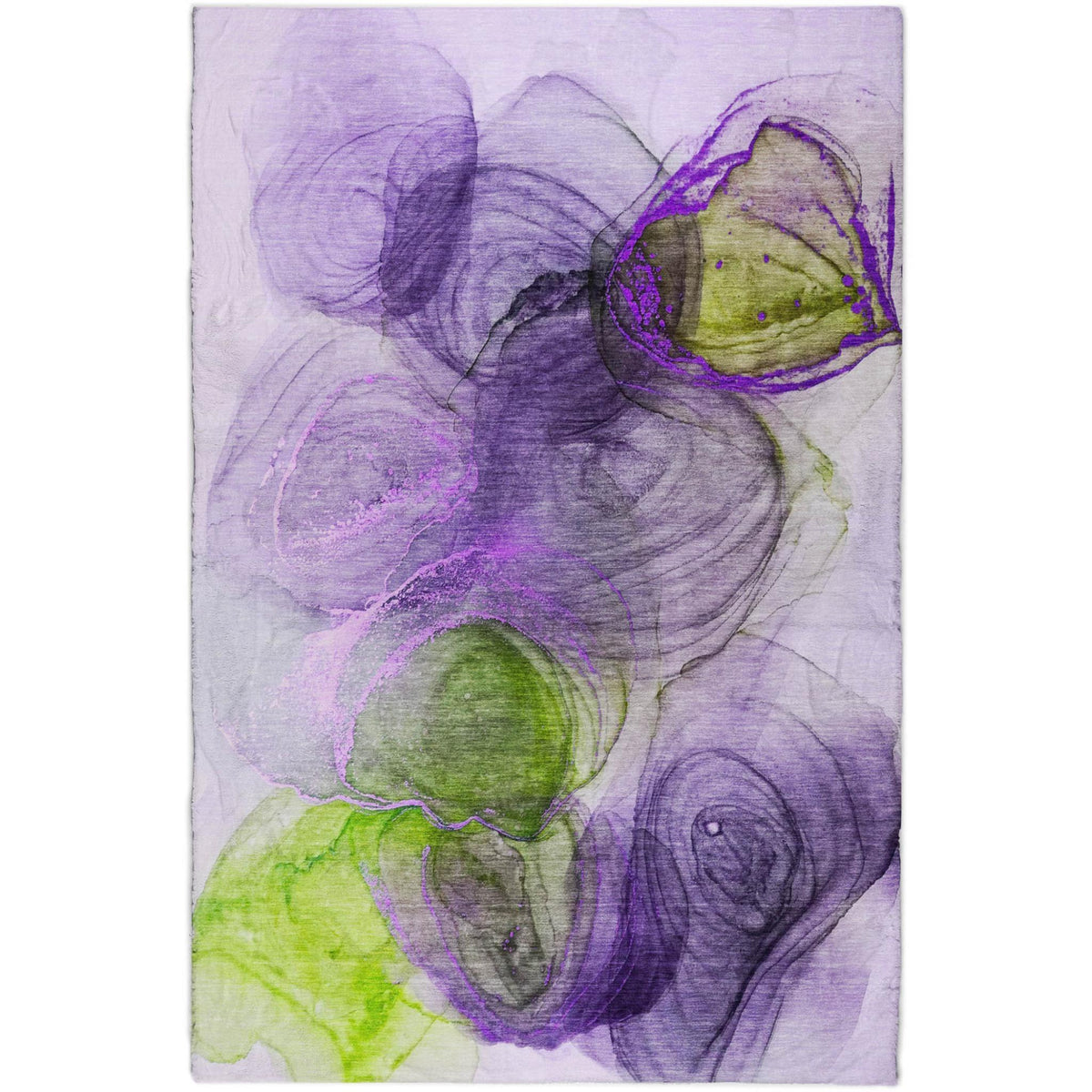 9' X 12' Purple And Lavender Abstract Shag Washable Area Rug With UV Protection - HomeRoots - Flyclothing LLC