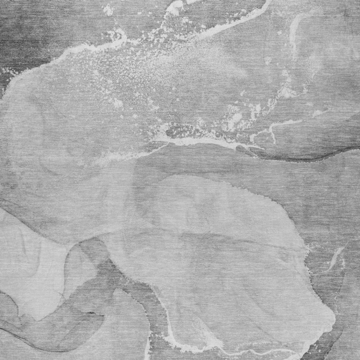 3' X 5' Gray And Silver Abstract Shag Washable Area Rug With UV Protection - HomeRoots - Flyclothing LLC