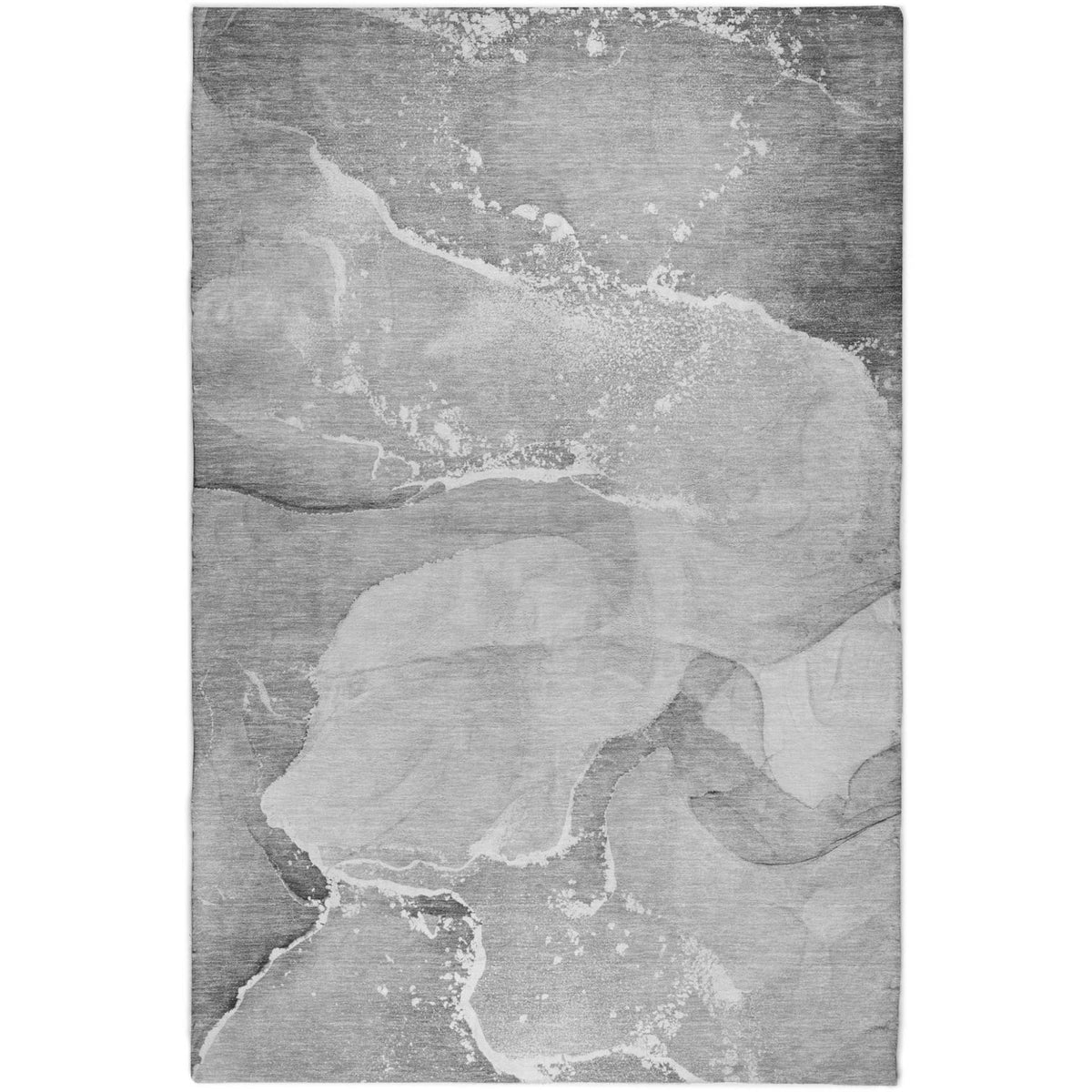 3' X 5' Gray And Silver Abstract Shag Washable Area Rug With UV Protection - HomeRoots - Flyclothing LLC