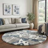 8' Brown And Chocolate Abstract Shag Washable Round Rug With UV Protection - HomeRoots - Flyclothing LLC