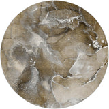 8' Brown And Chocolate Abstract Shag Washable Round Rug With UV Protection - HomeRoots - Flyclothing LLC