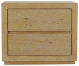 25" Oak Wood Two Drawer Nightstand - HomeRoots - Flyclothing LLC