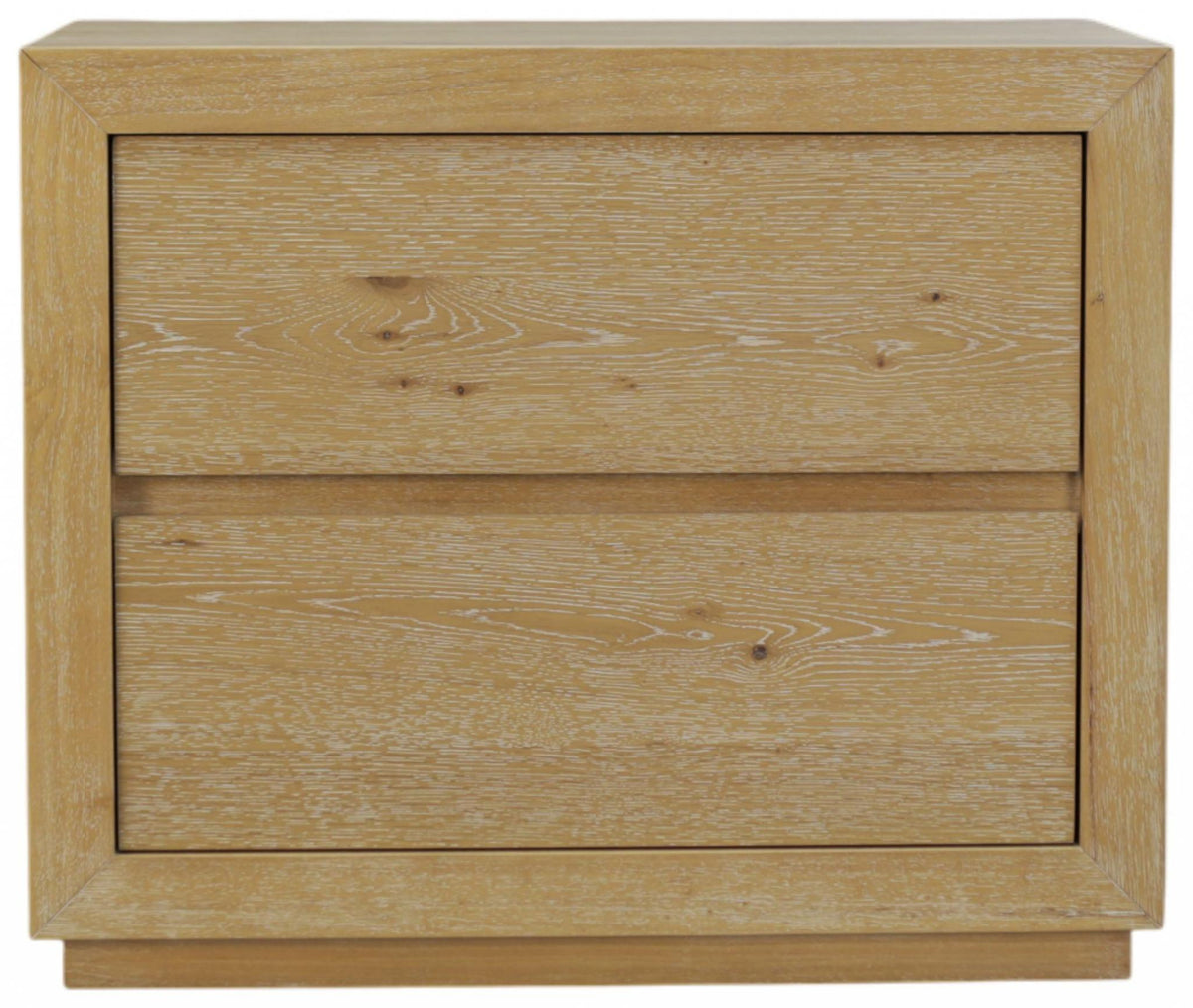 25" Oak Wood Two Drawer Nightstand - HomeRoots - Flyclothing LLC