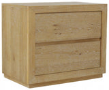 25" Oak Wood Two Drawer Nightstand - HomeRoots - Flyclothing LLC