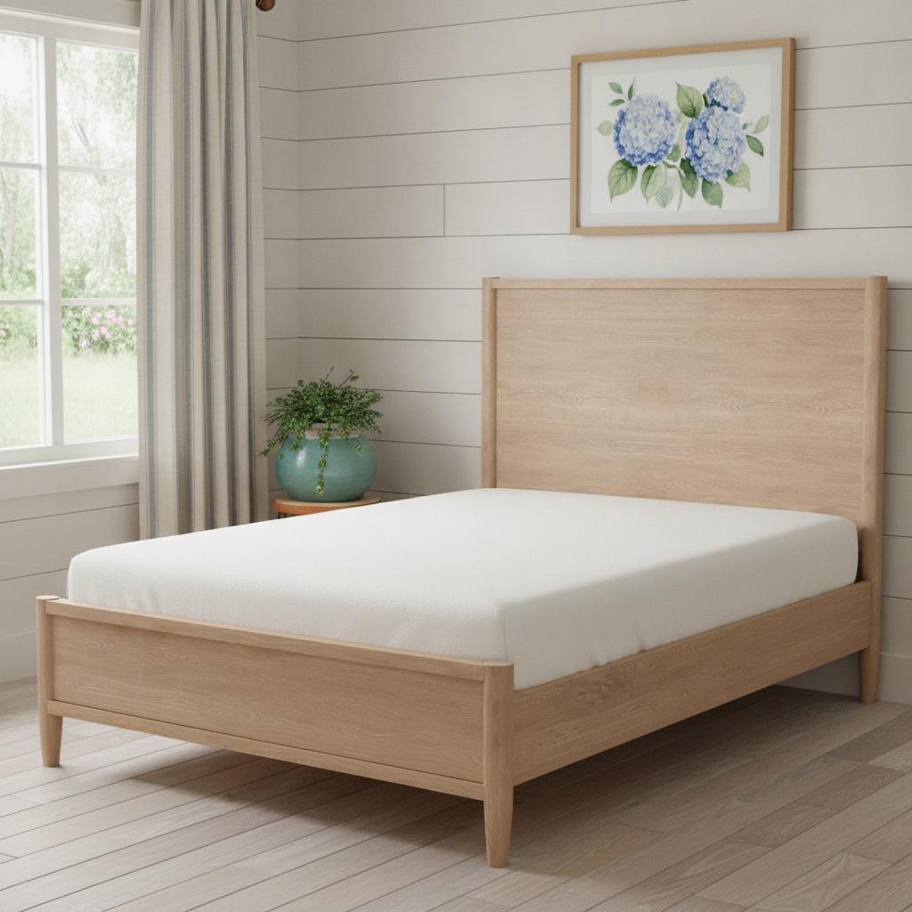 Natural Wood Queen Bed Frame - HomeRoots - Flyclothing LLC