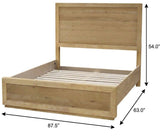 Oak Wood Queen Bed Frame - HomeRoots - Flyclothing LLC