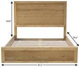 Oak Wood King Bed Frame - HomeRoots - Flyclothing LLC