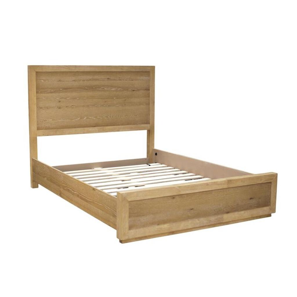 Oak Wood King Bed Frame - HomeRoots - Flyclothing LLC