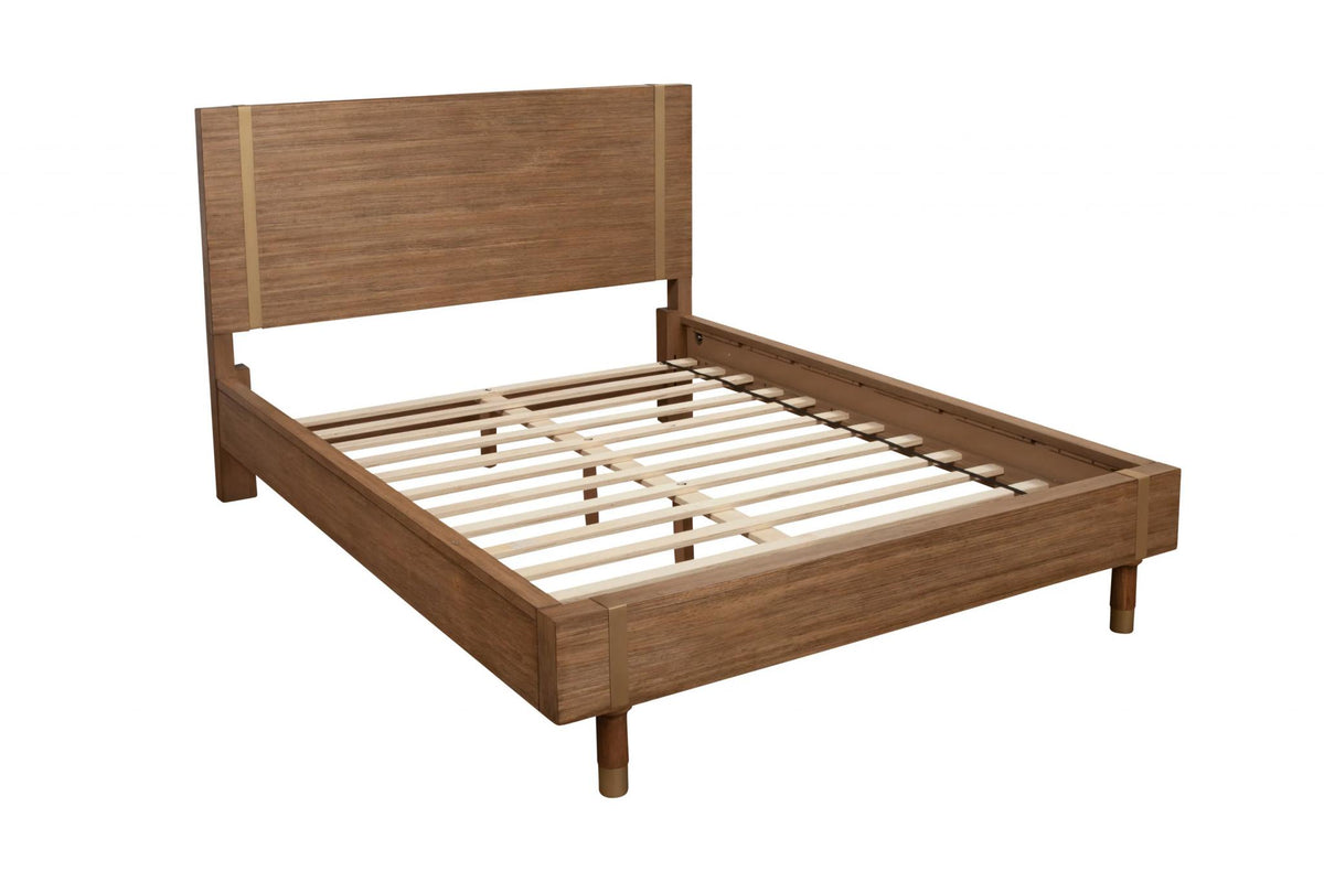 Natural Wood Full Bed Frame - HomeRoots - Flyclothing LLC