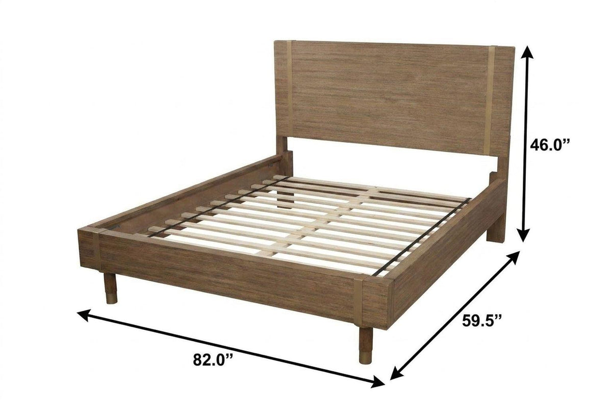 Natural Wood Full Bed Frame - HomeRoots - Flyclothing LLC