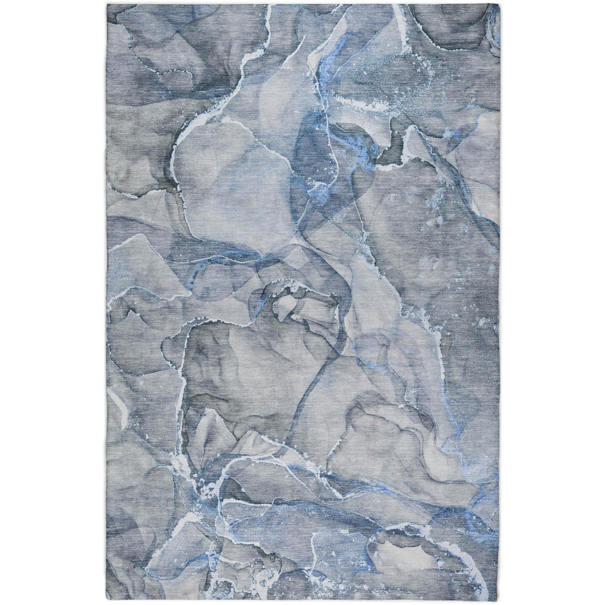 8' X 10' Blue And Gray Abstract Shag Washable Area Rug With UV Protection - HomeRoots - Flyclothing LLC