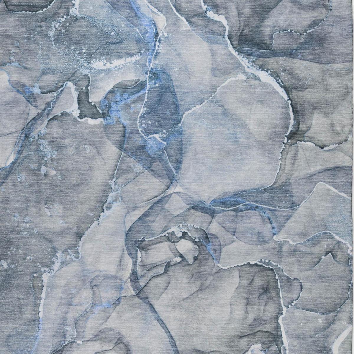 8' X 10' Blue And Gray Abstract Shag Washable Area Rug With UV Protection - HomeRoots - Flyclothing LLC