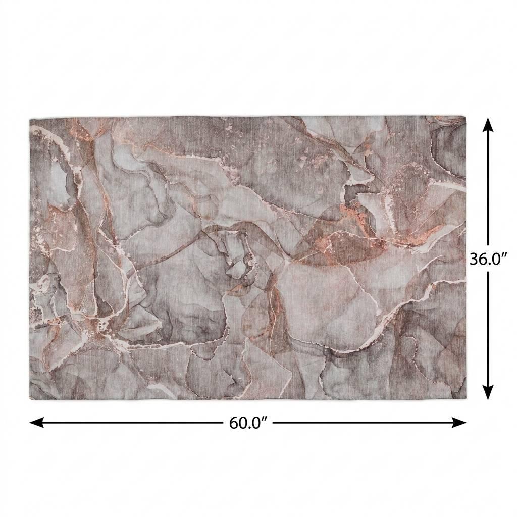 3' X 5' Gray And Charcoal Abstract Shag Washable Area Rug With UV Protection - HomeRoots - Flyclothing LLC