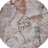 8' Gray And Charcoal Abstract Shag Washable Round Rug With UV Protection - HomeRoots - Flyclothing LLC