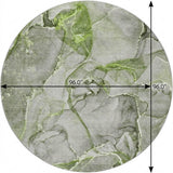8' Green And Lime Green Abstract Shag Washable Round Rug With UV Protection - HomeRoots - Flyclothing LLC