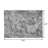 5' X 8' Pewter And Gray Abstract Shag Washable Area Rug With UV Protection - HomeRoots - Flyclothing LLC