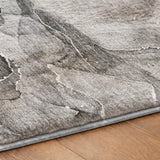 8' Pewter And Gray Abstract Shag Washable Round Rug With UV Protection - HomeRoots - Flyclothing LLC