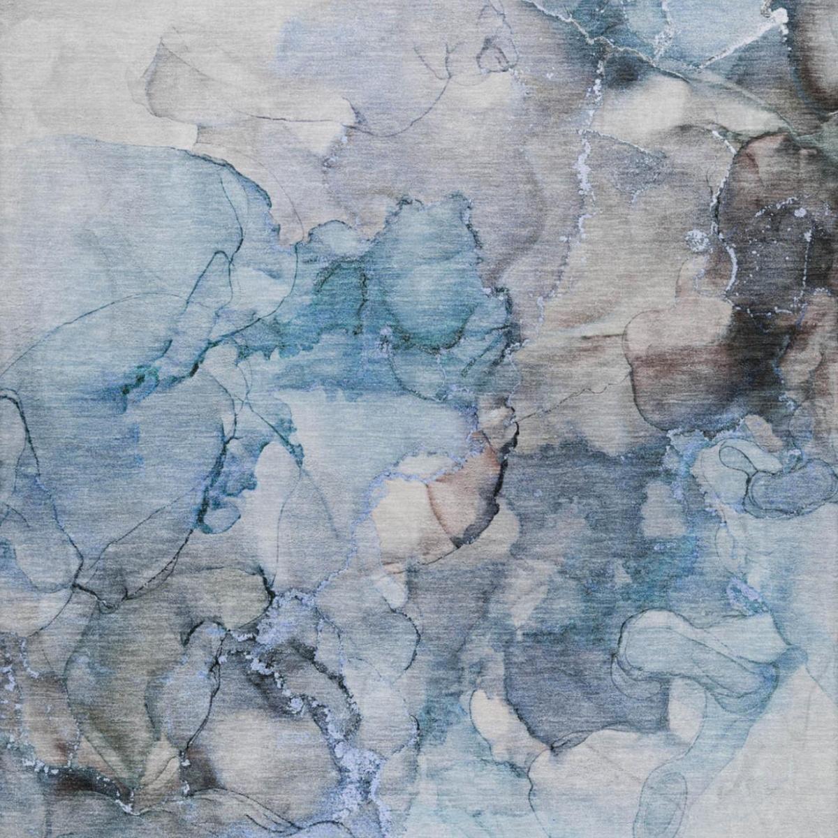 10' X 14' Blue And Denim Blue Abstract Shag Washable Area Rug With UV Protection - HomeRoots - Flyclothing LLC