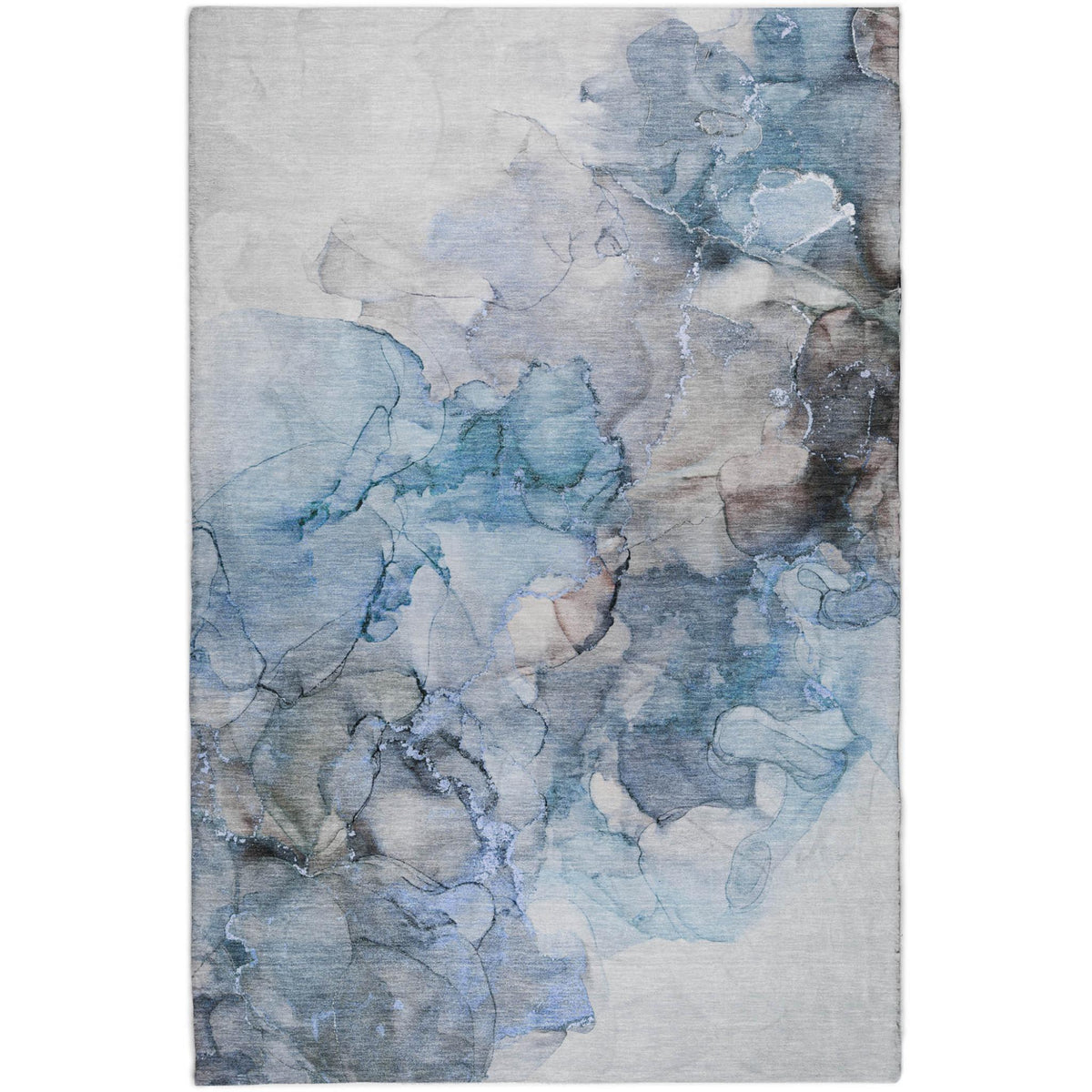 10' X 14' Blue And Denim Blue Abstract Shag Washable Area Rug With UV Protection - HomeRoots - Flyclothing LLC