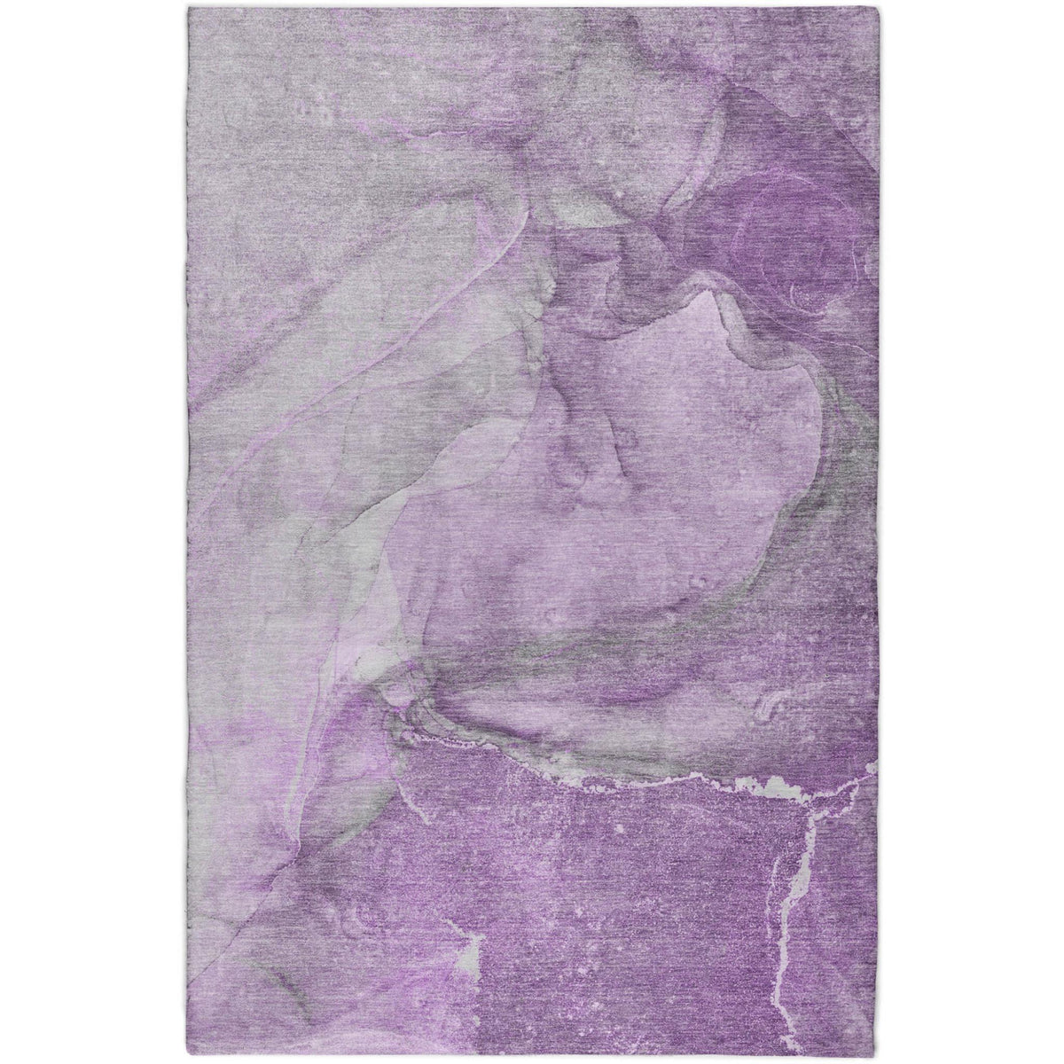 3' X 5' Lilac And Purple Abstract Shag Washable Area Rug With UV Protection - HomeRoots - Flyclothing LLC