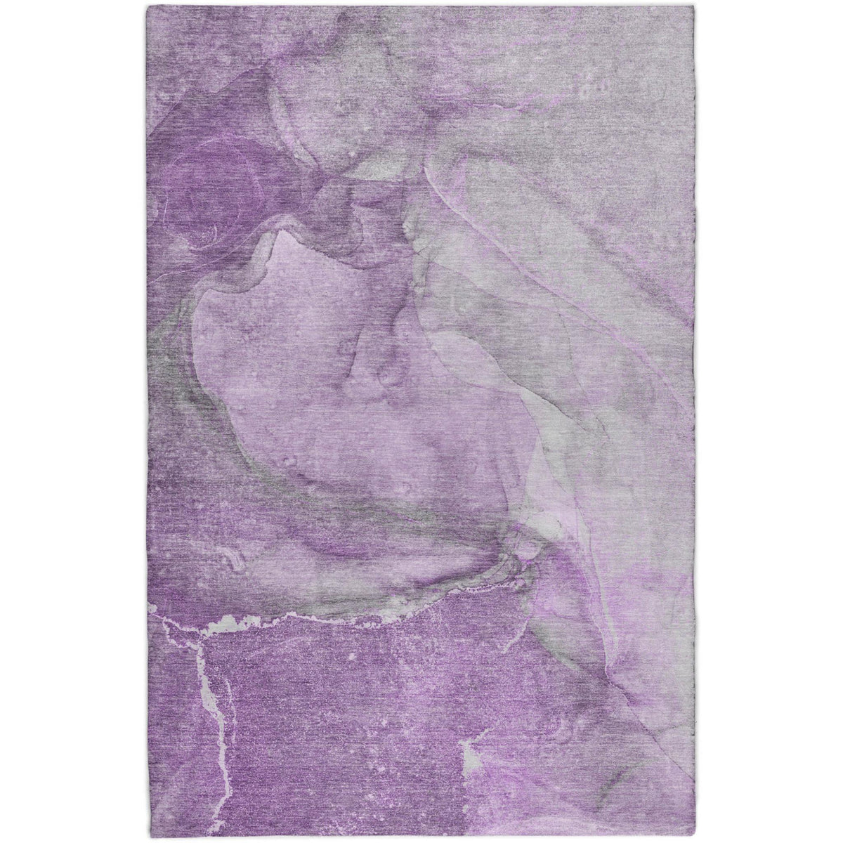 3' X 5' Lilac And Purple Abstract Shag Washable Area Rug With UV Protection - HomeRoots - Flyclothing LLC