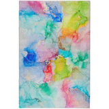 3' X 5' Blue And Teal Abstract Shag Washable Area Rug With UV Protection - HomeRoots - Flyclothing LLC
