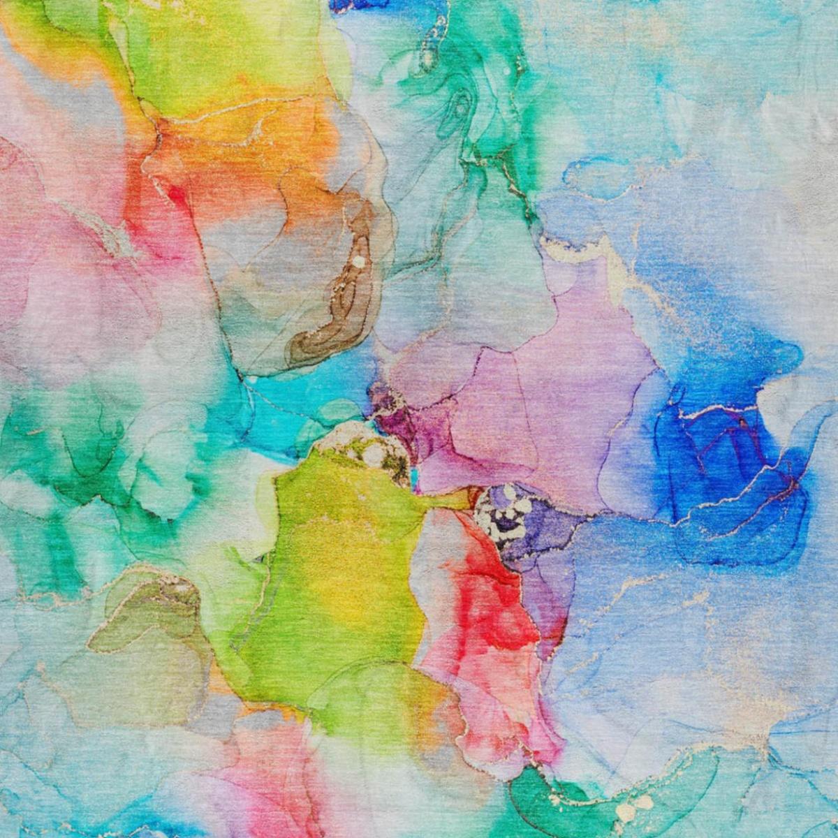 8' X 10' Blue And Teal Abstract Shag Washable Area Rug With UV Protection - HomeRoots - Flyclothing LLC